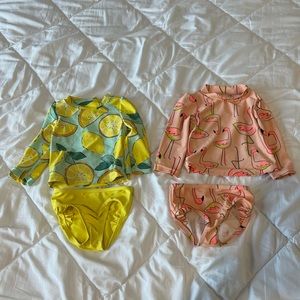 Baby girl swim suit long sleeve and bottom- 9months